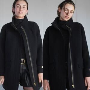 JCrew Womens Italian Stadium-Cloth Wool Blend Toscana Coat CE180 Black Sze 6 NWT